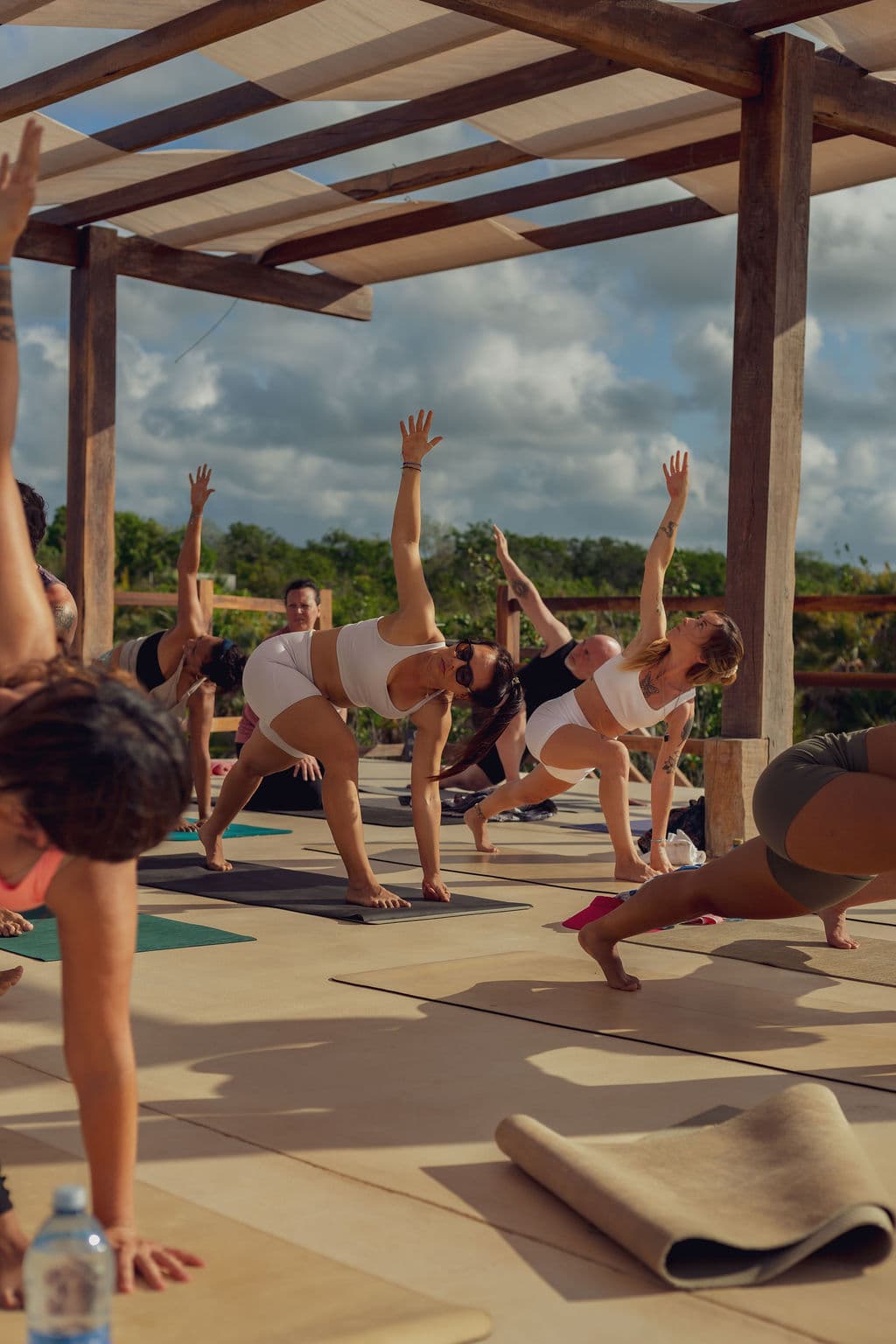 Yoga practice during morning stillness